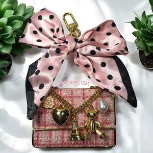 KEY CHARM - Chic Pink Polka Dot Bow Keychain